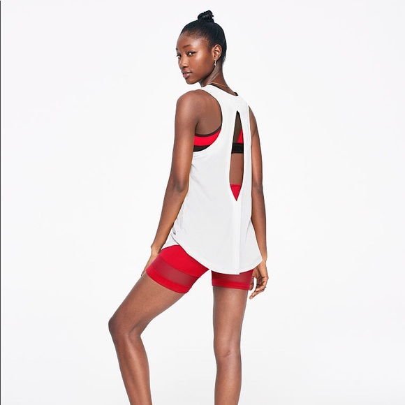 ❗️1 LEFT💕VS PINK BLING RED STARS SLIT BACK TANK - Picture 4 of 8